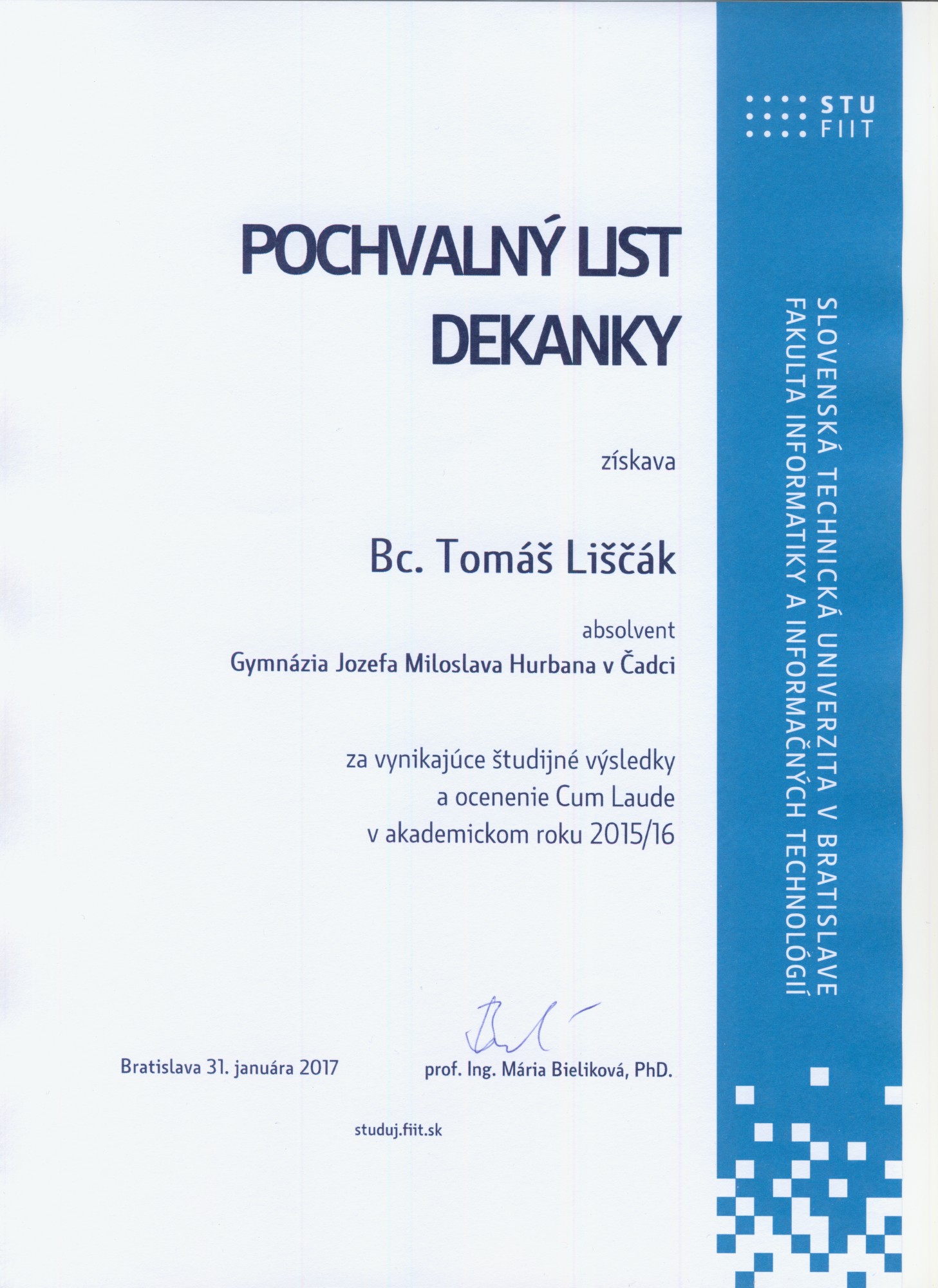 Ďakovný list